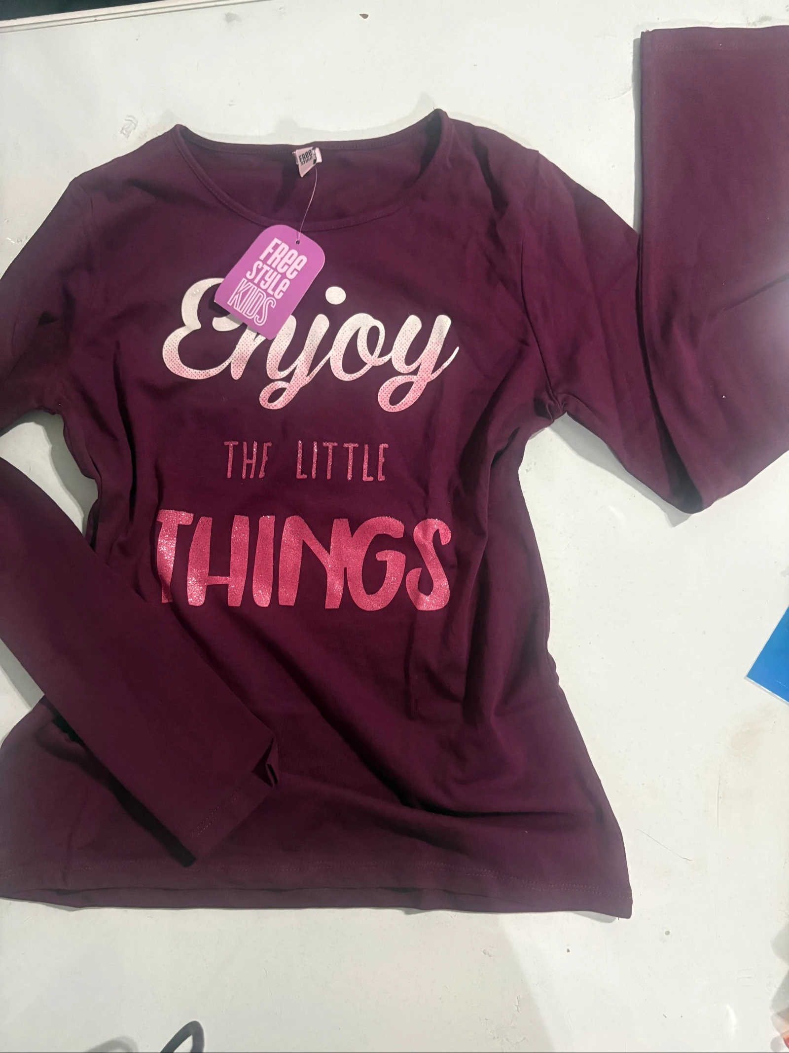 Camiseta manga larga burdeos Free Style El Corte Ingles 13-14 / XS